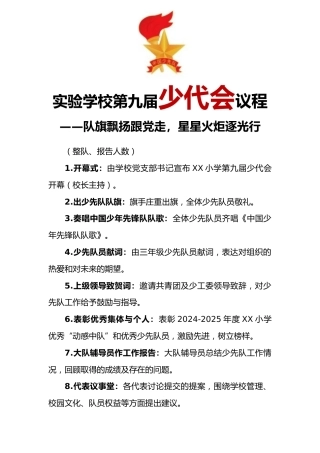 实验学校第九届少代会议程