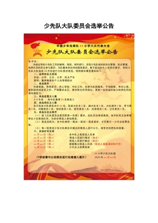 2024年学校第六次少代会选举公告
