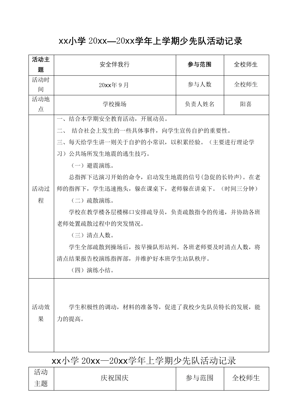 小学少先队活动记录完整版_第2页