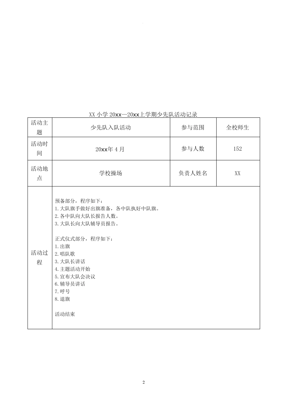小学少先队活动记录_第2页
