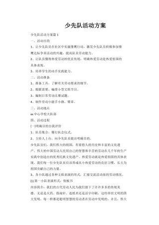少先队活动方案(2)