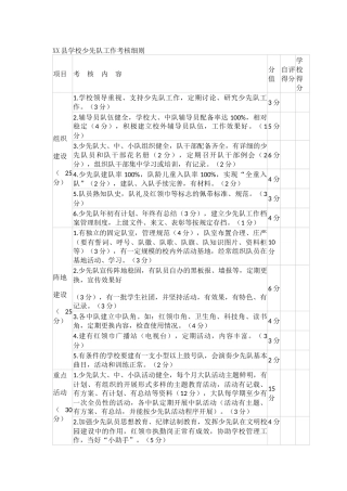 XX县学校少先队工作考核细则