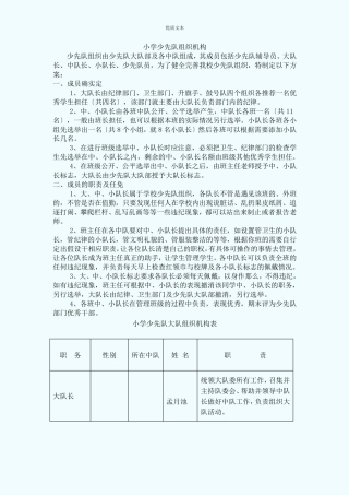 小学少先队组织机构
