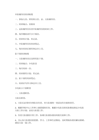 少先队干部培训制度