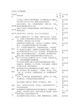 少先队工作考核细则