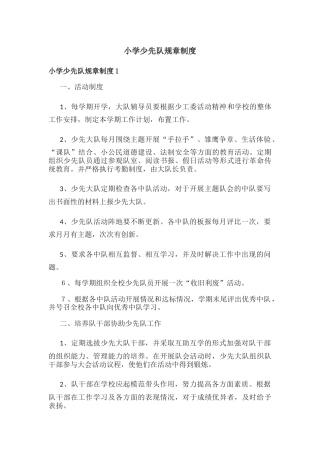 小学少先队规章制度