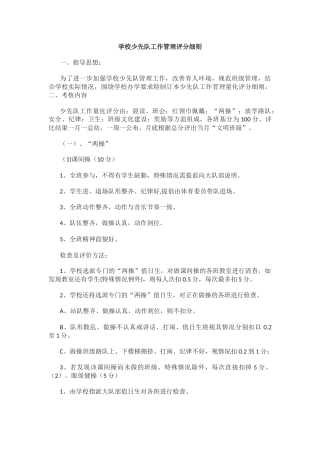 学校少先队工作管理评分细则