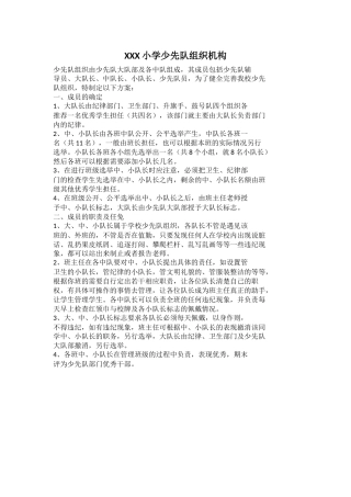 XXX小学少先队组织机构