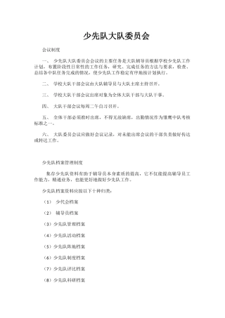 少先队大队委员会制度