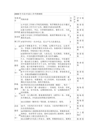 20XXX年xx县少先队工作考核细则