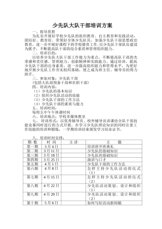 少先队大队干部培训方案