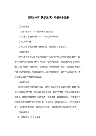 34-《阳光体育 快乐足球》动感中队案例