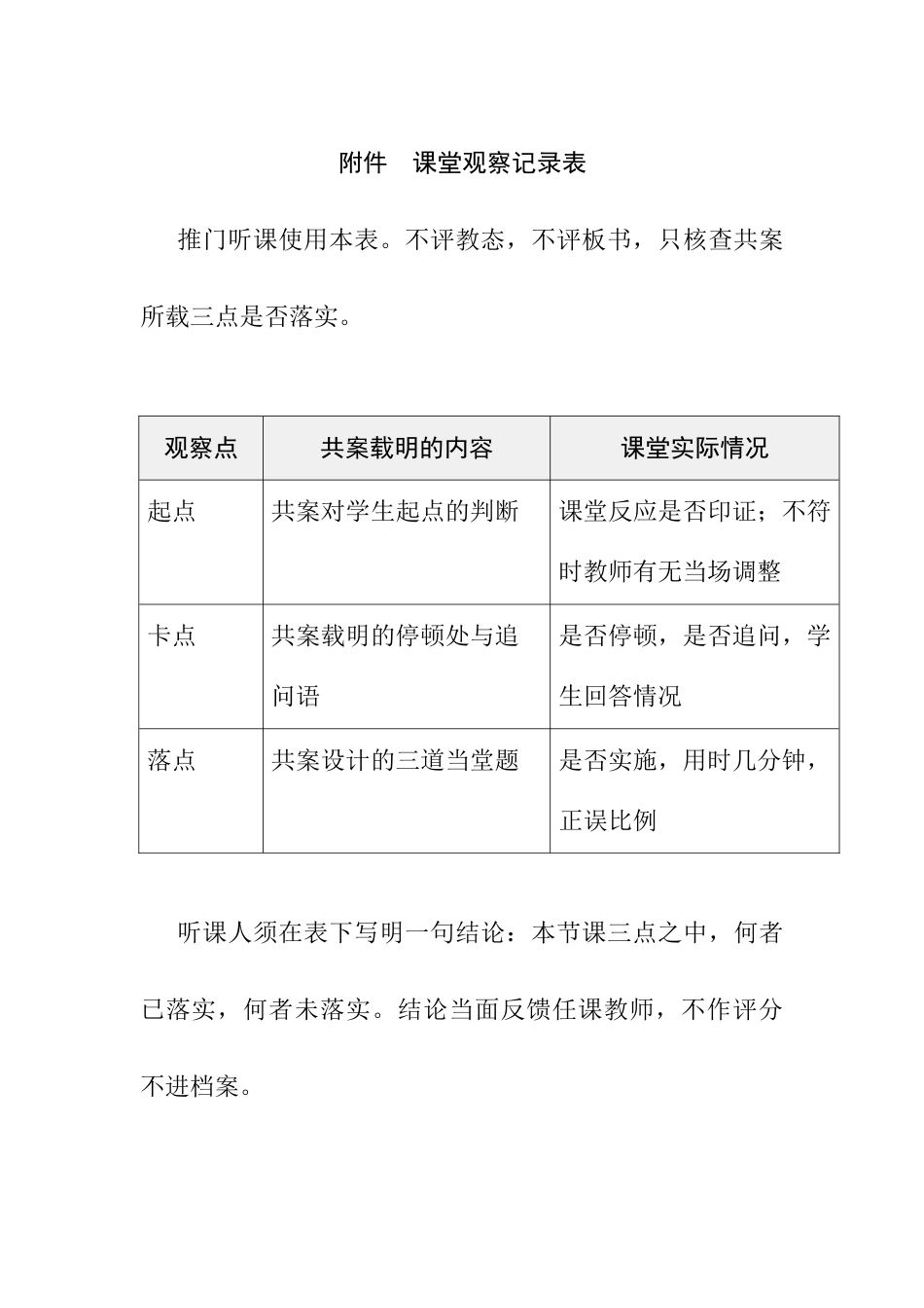 附件：课堂观察记录表_第1页
