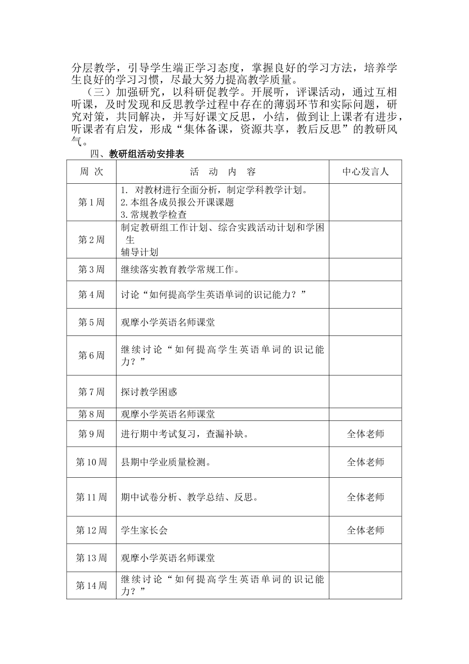 英语教研组工作计划_第2页