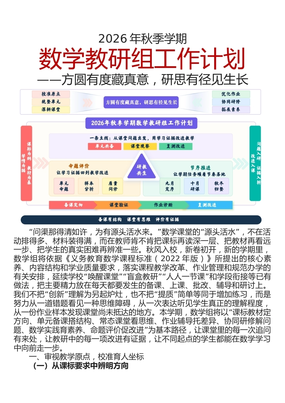 2026年秋季学期数学教研组工作计划——方圆有度藏真意,研思有径见生长_第1页