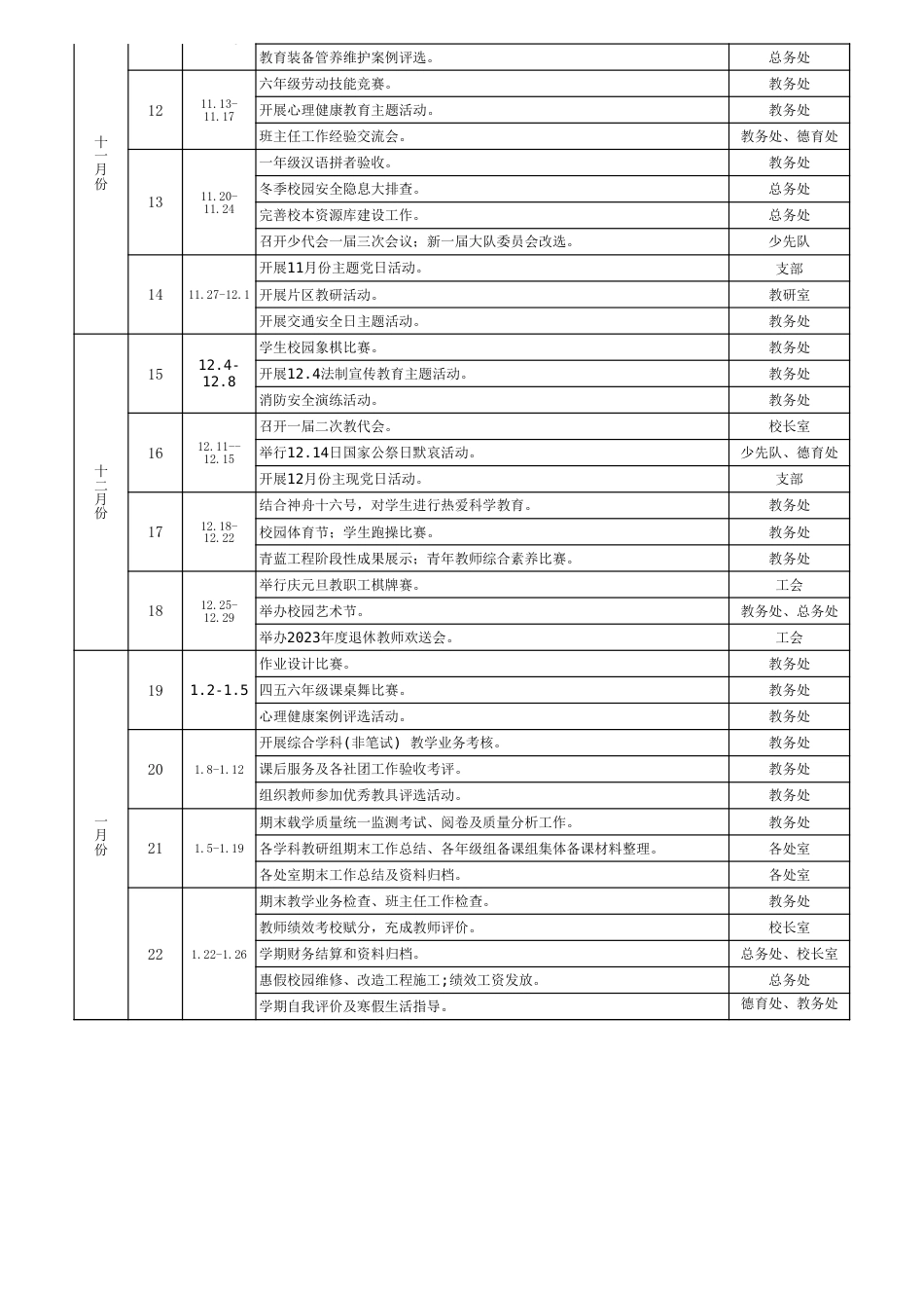 2023-2024学年第一学期工作行事历_第2页