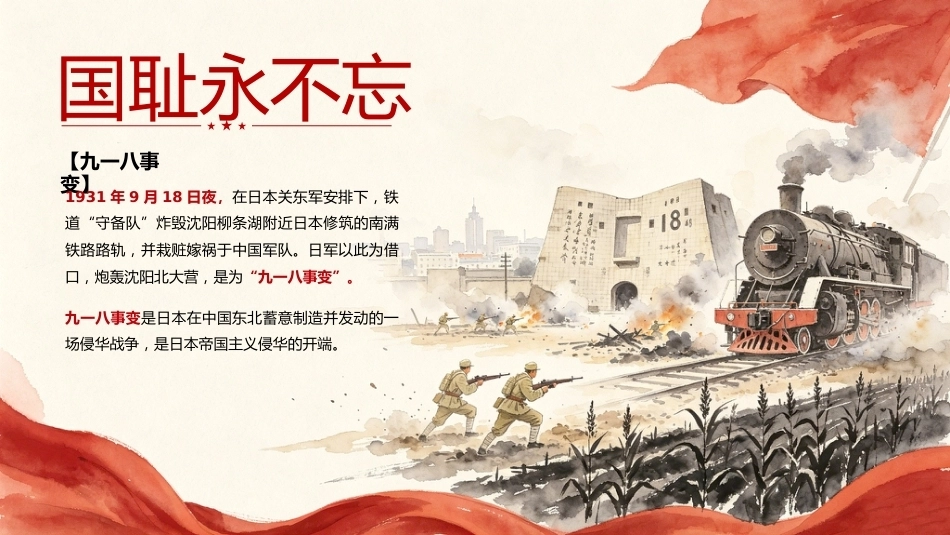 【通用】【爱国教育】纪念九一八主题班会——铭记历史,中国有我_第7页