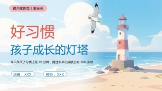 【通用】【自律教育】家长会——好习惯，孩子成长的灯塔
