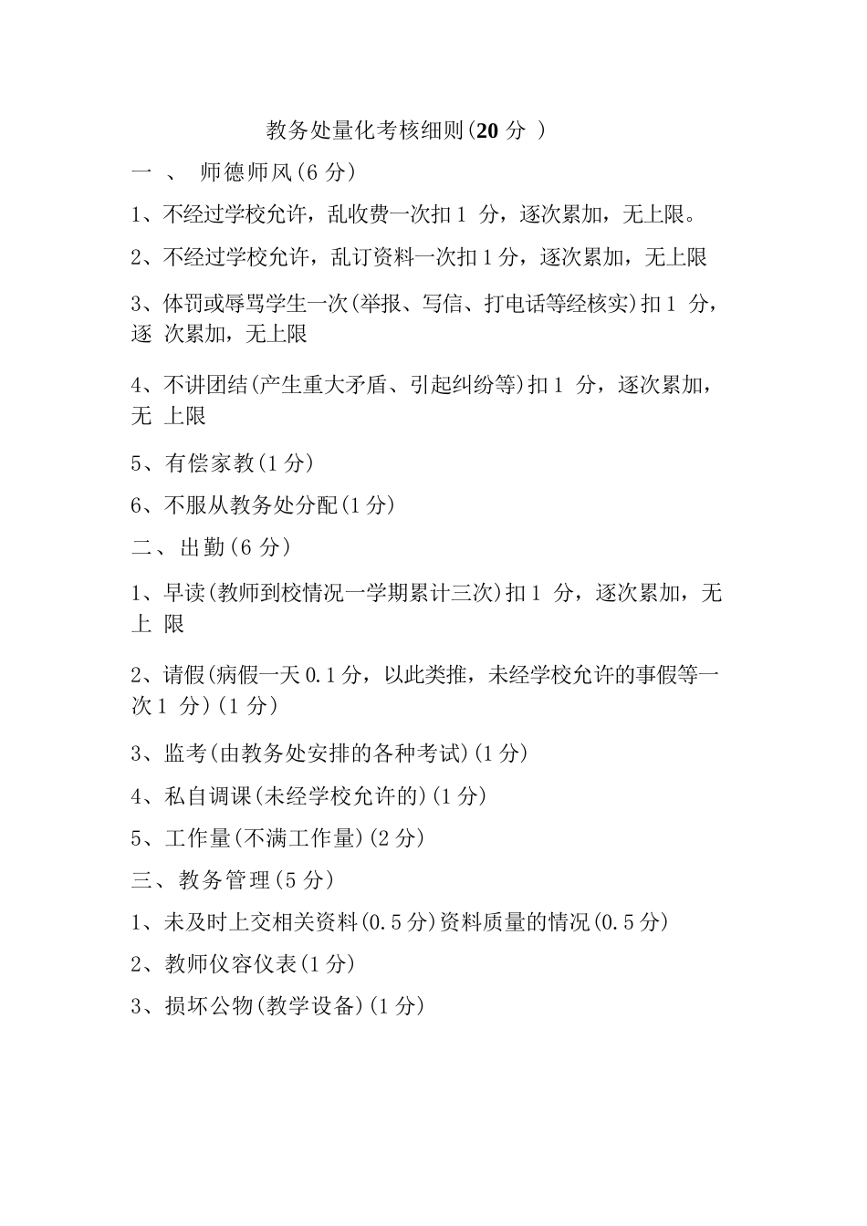 教务处量化考核细则_第1页