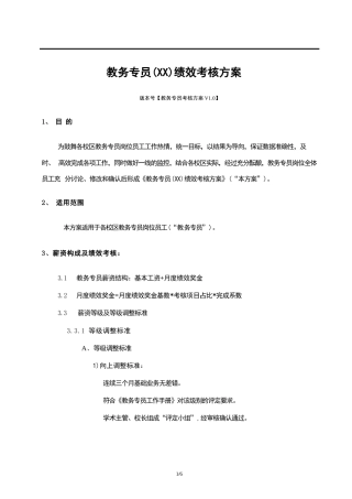 教务专员考核方案