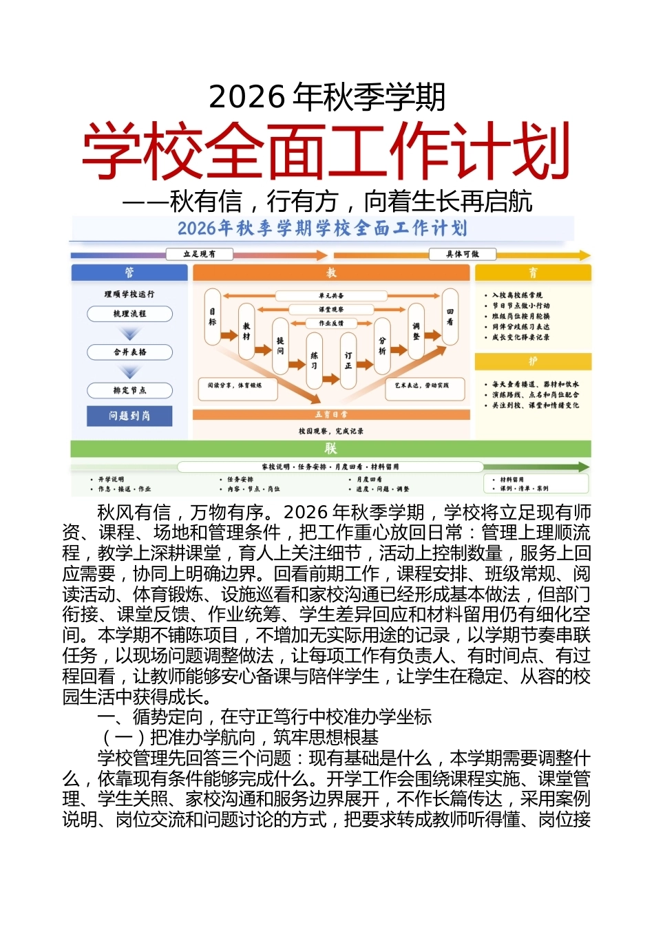 2026年秋季学期学校工作计划最终版——秋有信,行有方_第1页