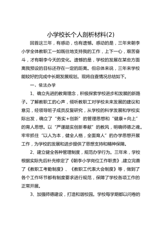 小学校长个人剖析材料(2)